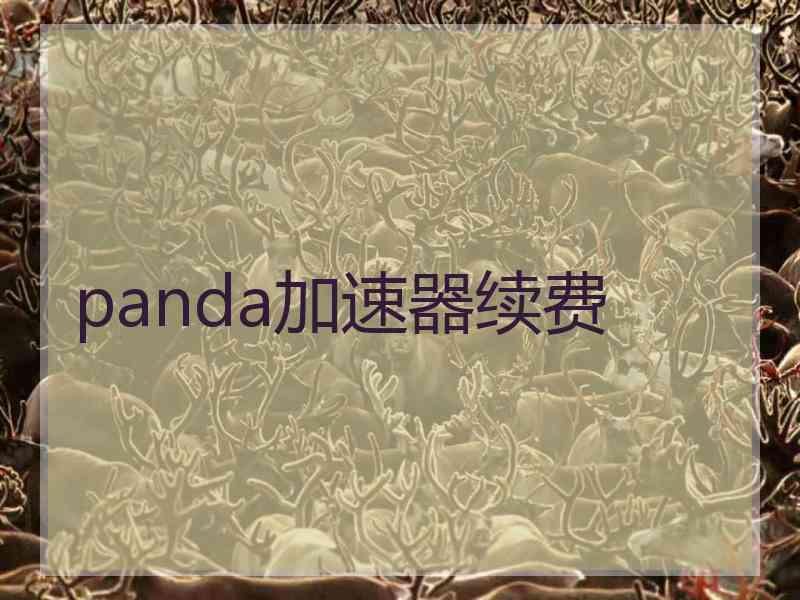 panda加速器续费